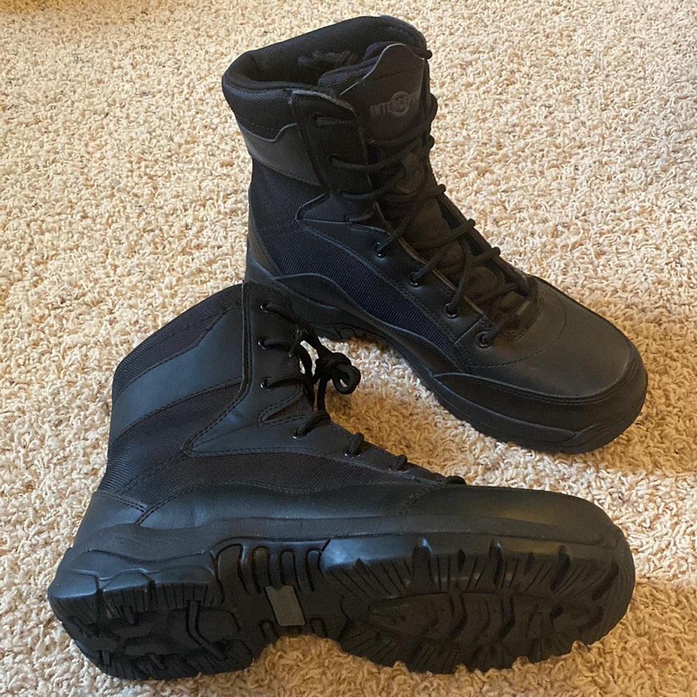 Interceptor Black Work Boots Size 8.5